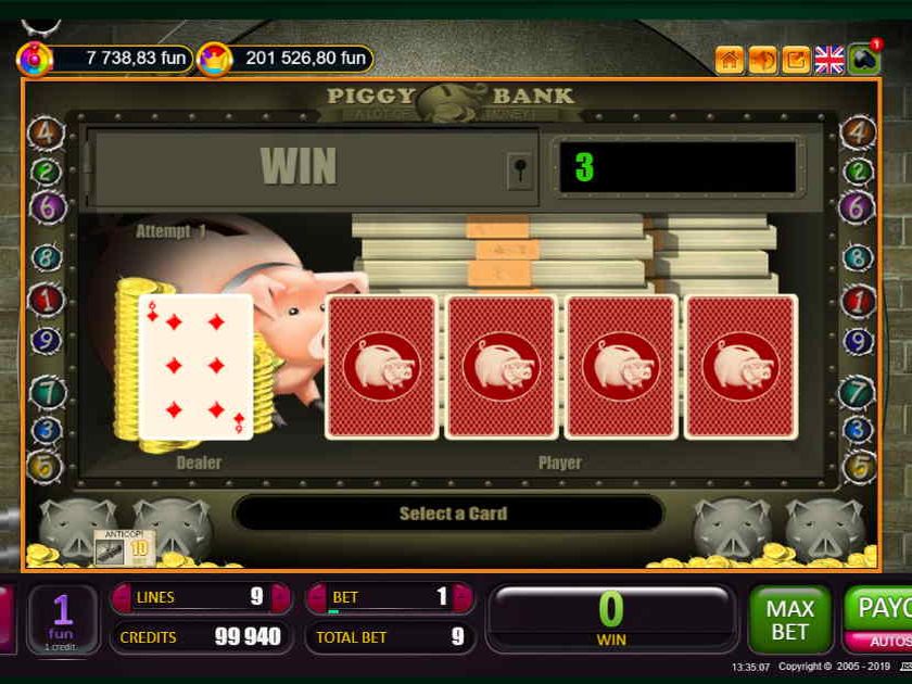 Риск раунд автомата Пигги Банк типичен для Белатры Риск игра игрового автомата Piggy Bank